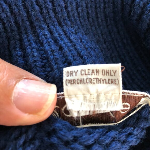 Vintage Calvin Klein Unisex Sweater Cardigan Navy Blue Women Size S - Men XS - Picture 10 of 11